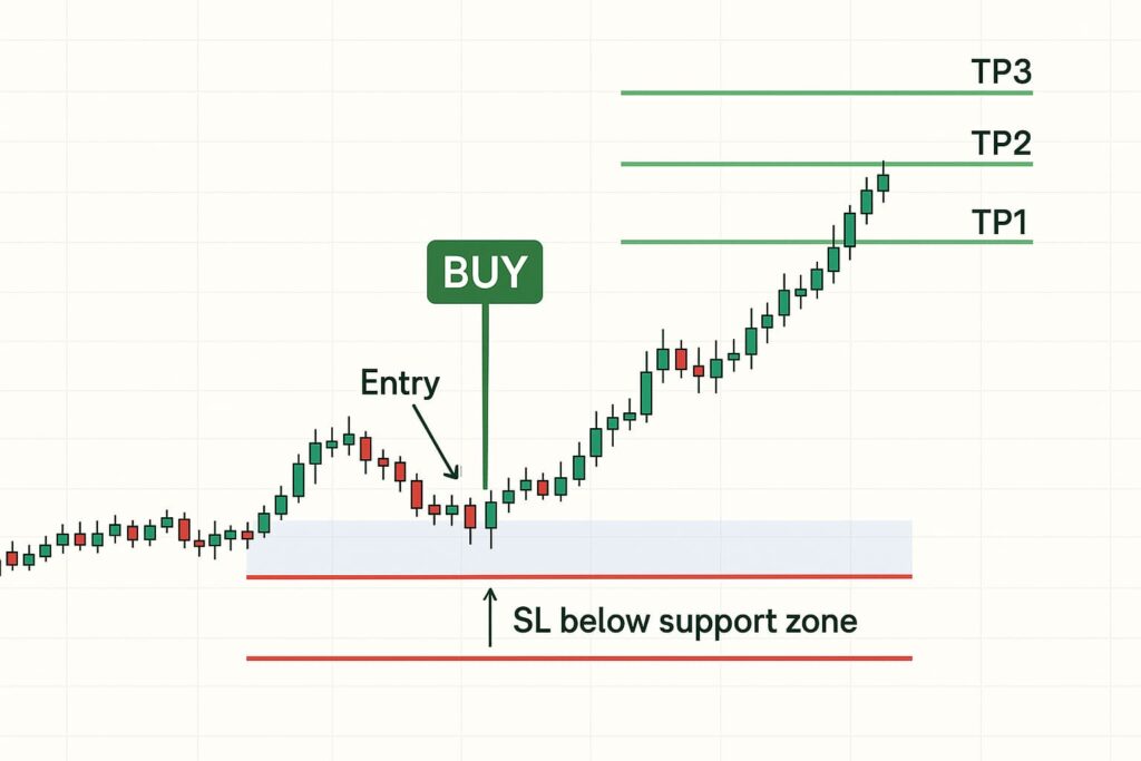 Forex BUY Trade Setup with Entry, SL, and TP Levels - TradingView Style Chart